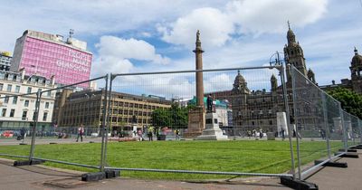 Metal fences erected to protect Glasgow’s George Square ahead of Europa final