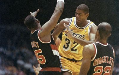 On this date: Magic Johnson leads to upset over Trail Blazers