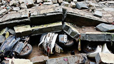 Bengaluru rains: Wall collapses on 12 two-wheelers