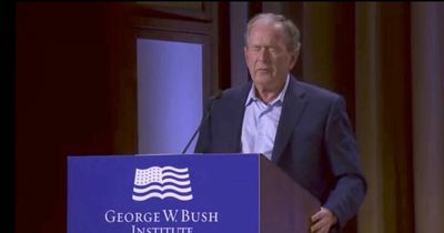 George Bush blasts Vladimir Putin's 'brutal IRAQ invasion' in excruciating gaffe
