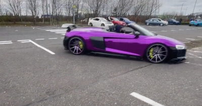 String of Edinburgh 'supercars' seen parading through park and ride at meet up