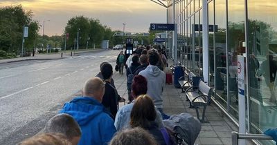 Chaos as UK airport urges passengers not to arrive too early with queues snaking outside