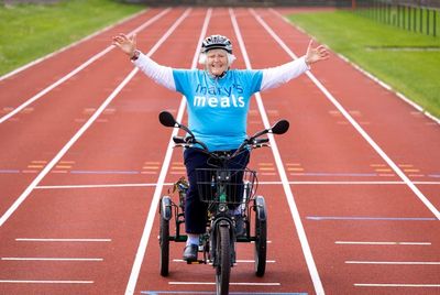 Great-grandmother helps world’s poorest children with 84-mile tricycle challenge