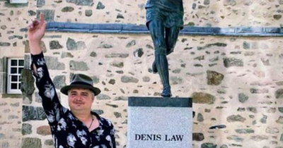 Pete Doherty's sweet tribute to Manchester United legend Denis Law as he larks around Aberdeen