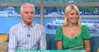 Holly Willoughby and Phillip Schofield question British sense of humour after cheeky memorial plaque removed from Welsh bench