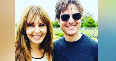 Carol Vorderman shares picture showing her cwtching up to Tom Cruise ahead of Top Gun Maverick premiere