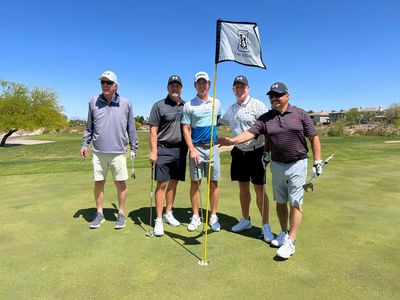 Professional golfer Maverick McNealy with lucky foursome take on TPC Las Vegas courtesy of Under Armour + Golf Galaxy
