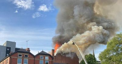 Huge clouds of smoke can be seen for miles after blaze breaks out at former cinema and nightclub in Preston
