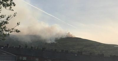 Firefighters battle wildfire on moorland just a few miles north of Bolton