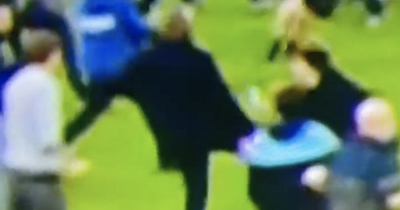 Crystal Palace boss Patrick Vieira kicks Everton fan during frenzied pitch invasion