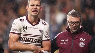 Tom Trbojevic injured as Paramatta come from behind to beat Manly 22-20