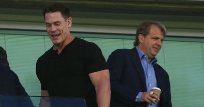 Incoming Chelsea owner Todd Boehly pictured at Stamford Bridge with WWE legend John Cena