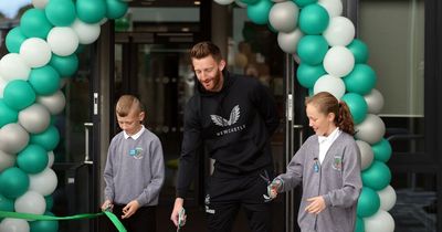 Newcastle United goalkeeper Mark Gillespie thrills children as he opens new school building