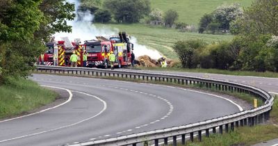 A69 reopens at Heddon-on-the-Wall after six hours following major lorry fire