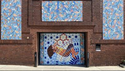 Despite its floral pastels, David Najib Kasir’s Uptown mural is about the horrors of war