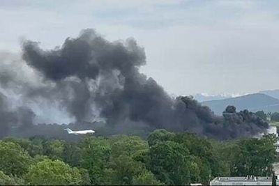 Geneva airport: Fire breaks out nearby as black smoke seen covering the sky