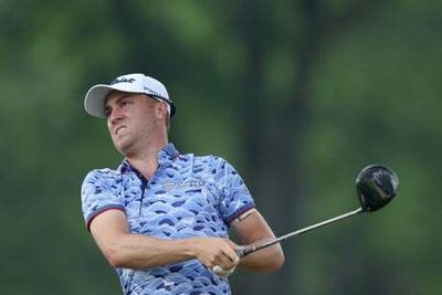 PGA Championship: Justin Thomas moves into clubhouse lead with stellar second round in tough conditions