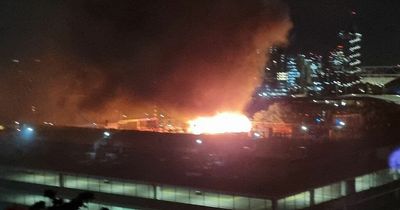 Huge blaze erupts at rooftop bar as plumes of smoke billow over London