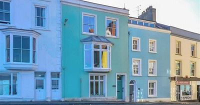 One of Tenby's famous townhouses for sale with special sea view and surprise building in the garden