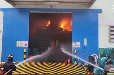 Fire guts paint factory in Chon Buri