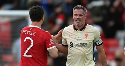 Jamie Carragher trolls Gary Neville after Liverpool beat Manchester United in Legends game