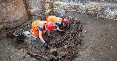 Photos show gruesome plague pit uncovered during Crossrail construction