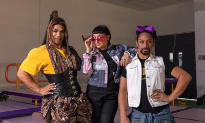 Backstage at Rella, a vibrant drag musical retelling of Cinderella
