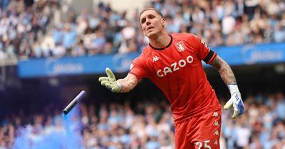 Steven Gerrard angry after Aston Villa goalkeeper Robin Olsen 'attacked' during Man City pitch invasion