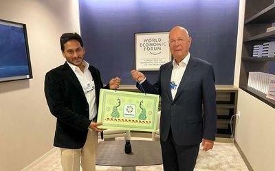 Jagan interacts with WEF founder, Adani at Davos