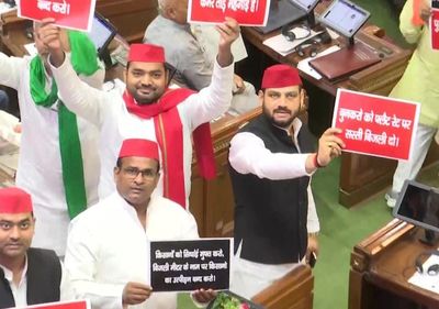 UP budget session starts amid protest by Samajwadi Party members
