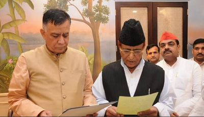 Azam Khan takes oath in UP assembly