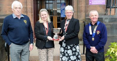 Dumfries Lions Club donates commemorative bowl to Dumfries Academy to mark Platinum Jubile