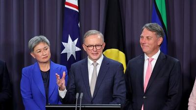 Albanese’s First Change As PM Was To Add The Aboriginal Torres Strait Islander Flags To Podium