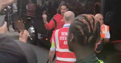 Edinson Cavani filmed swearing at Man Utd fan as farewell turns sour