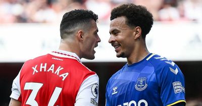 Dele winds up Granit Xhaka as what Everton fans did after Arsenal return spotted