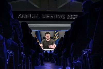 Zelensky tells Davos: send us weapons, stop Russia trade