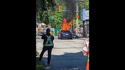 Tesla Model Y Catches Fire While Driving, Driver Struggled To Escape