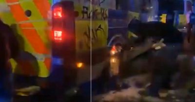 Kill the Bill: Video shows moment police vehicle set slight as rioter jailed