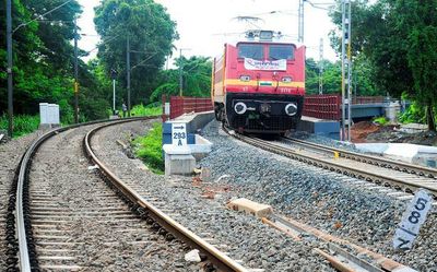 Inspection of second track in Kottayam over