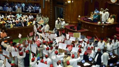 UP’s budget session begins on stormy note as SP members protest during governor’s address