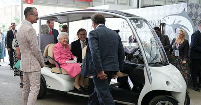 Queen attends Chelsea Flower Show opting for comfort arriving in buggy for first time