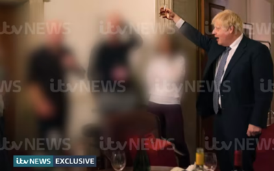 Boris Johnson snapped drinking at party during lockdown