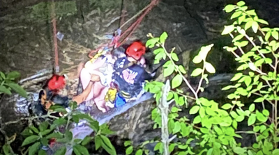 Hiker, 17, rescued from near-fatal fall while taking a selfie at waterfall
