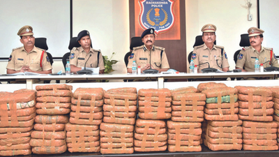 Ganja worth over Rs 1 crore seized on Hyderabad outskirts, 10 arrested