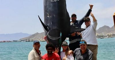 Fishermen battle to reel in GIGANTIC 12ft sea monster weighing a whopping 97st