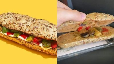 Pls Pray For This Man Who Ordered A Veggie Baguette On A Flight Got This Monstrosity Instead