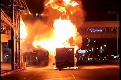 Fire guts city aircon bus