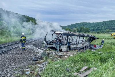 Several injured in train, bus collision in southern Germany