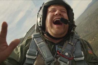 Tom Cruise terrifies James Corden on Top Gun fighter jet flight