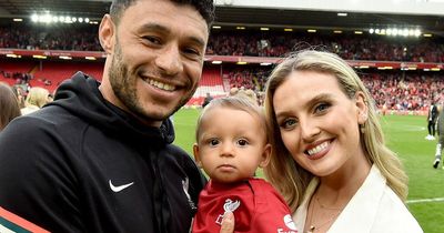Perrie Edwards and baby Axel melt hearts as they join Alex Oxlade-Chamberlain on pitch